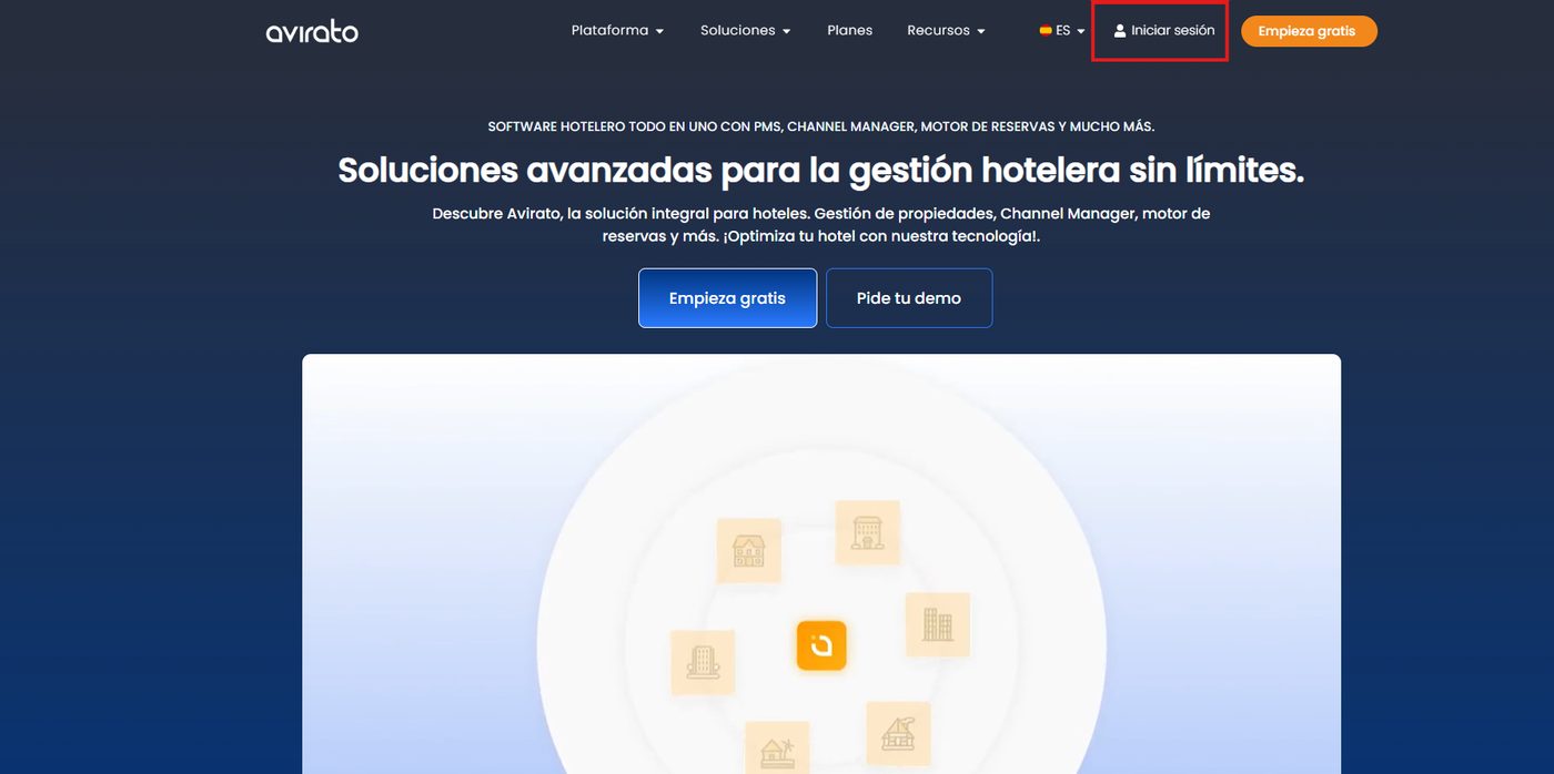 Pestañas de acceso y registro