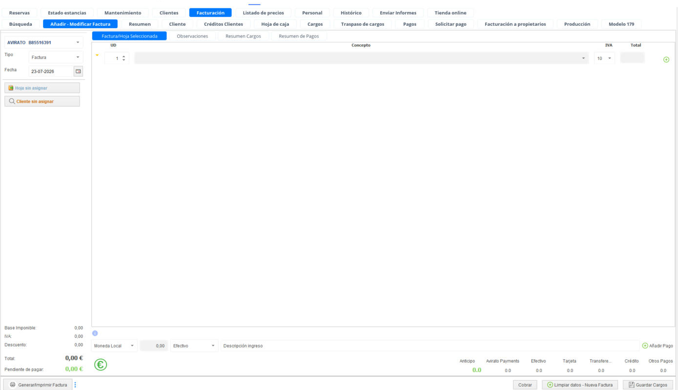 Añadir - Modificar Factura