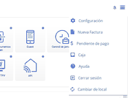Menú con la opción Configuración resaltada
