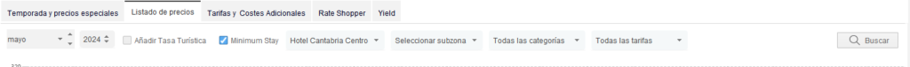 Buscador del listado de precios