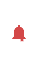Icono de campana en rojo, notificaciones sin leer